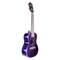 A blue and purple sparkle ukulele with Eddy Finn branding
