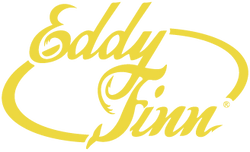 Eddy Finn logo in yellow on a white background